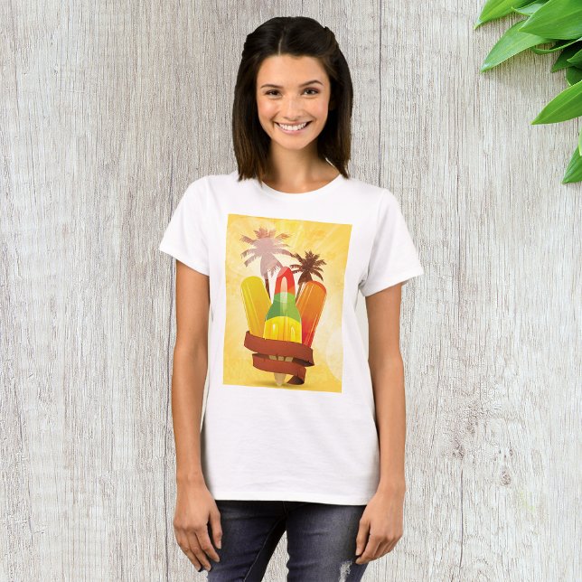 Tropical Summer Popsicle and Palm Trees T-Shirt (Creator Uploaded)