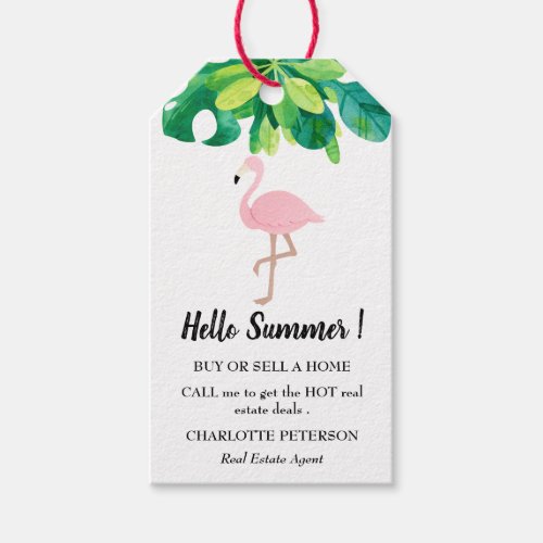 Tropical Summer Real Estate Pop By  Gift Tags