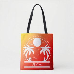 Tropical Summer (red-orange-yellow gradient) Keych Tote Bag