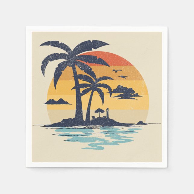 Tropical summer scene napkins (Front)