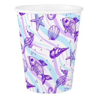Tropical Summer Sealife Pattern Paper Cup