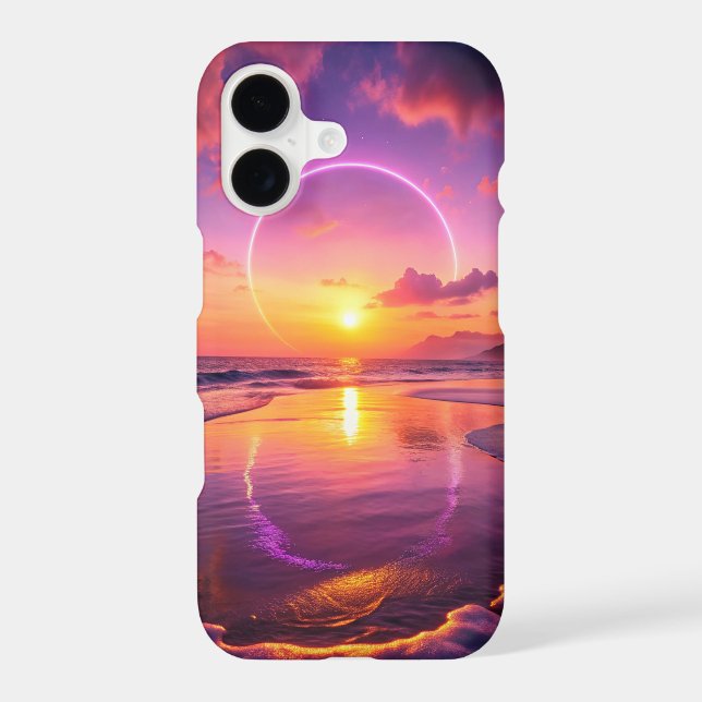 TROPICAL SUMMER SUNSET BEACH SCENE iPhone CASE (Back)