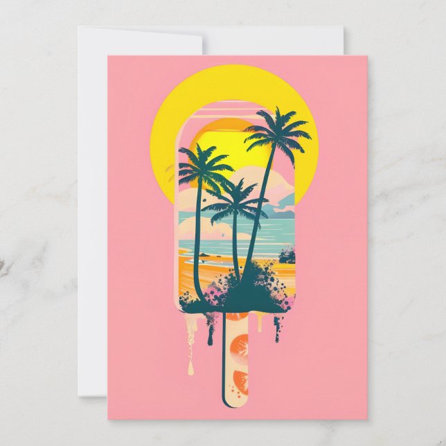 Tropical Summer Sunset Sweets Paradise Announcement (Front)