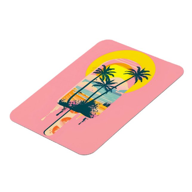 Tropical Summer Sunset Sweets Paradise Magnet (Left Side)