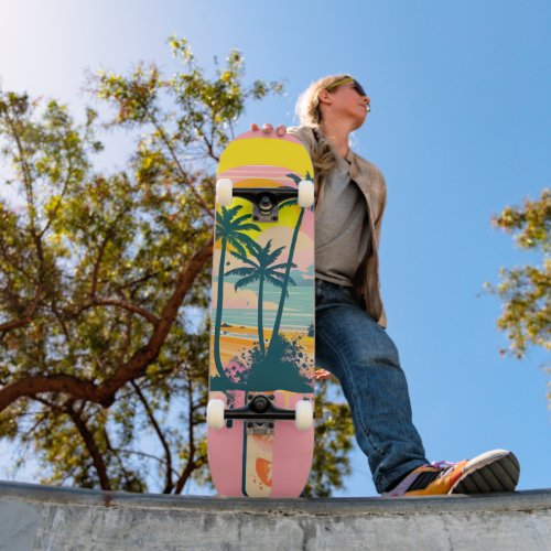 Tropical Summer Sunset Sweets Paradise Skateboard