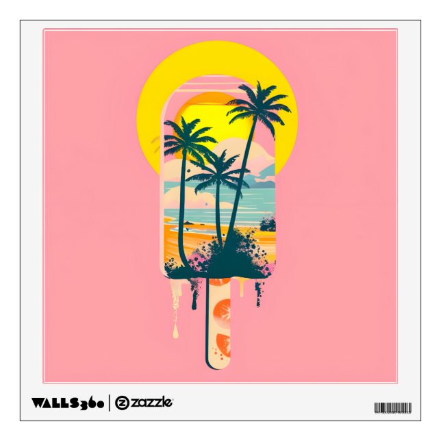 Tropical Summer Sunset Sweets Paradise Wall Decal (Front)