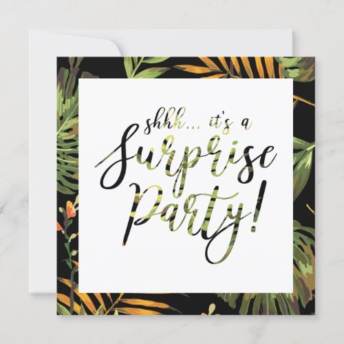 Tropical Summer Surprise Party Wedding Anniversary Invitation