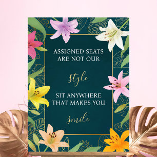 Tropical Summer Teal Wedding Sit Anywhere Foam Board