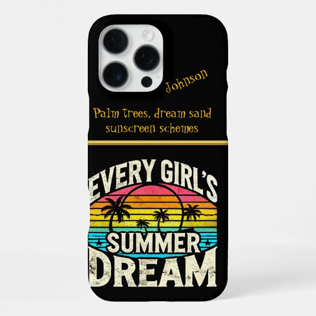 Tropical Summer Text Design  Iphone Case (Back)