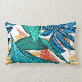 Tropical Summer  Theme Leaf Throw Pillow