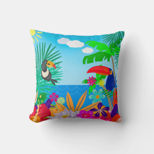 Tropical Summer Throw Pillow
