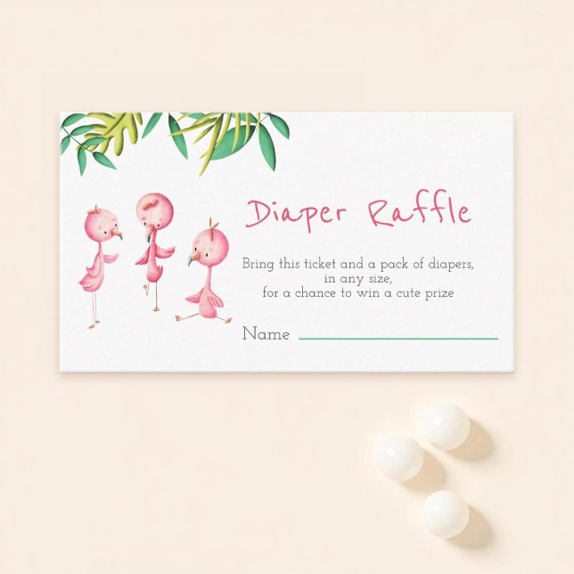 Tropical Summer Triplets Flamingo Diaper Raffle  Enclosure Card (Creator Uploaded)