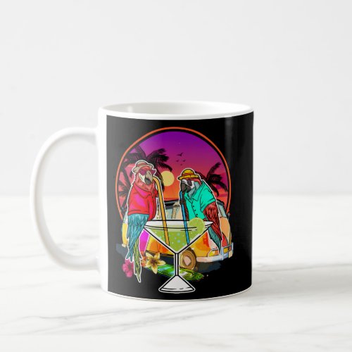 Tropical Summer Vacation Birds Parrots Drinking Ma Coffee Mug