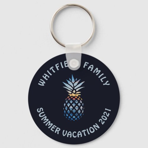 Tropical Summer Vacation Matching Family Keychain