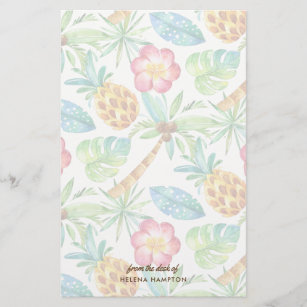Tropical Summer Vacation Palm Pinapple Stationery