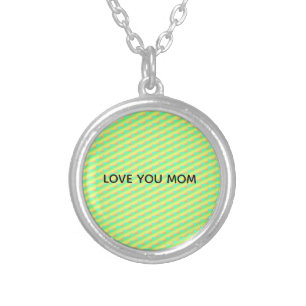 Tropical Summer Vibe Pattern Mum's Silver Plated Necklace