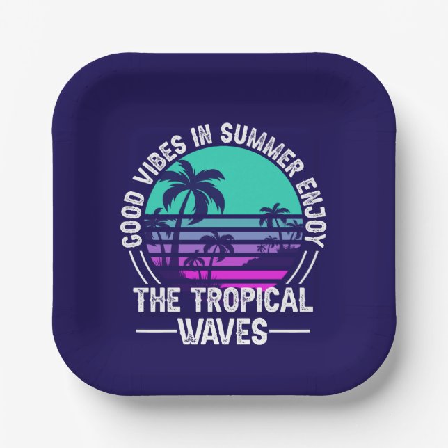Tropical Summer Vibes-82646 Paper Plates (Front)