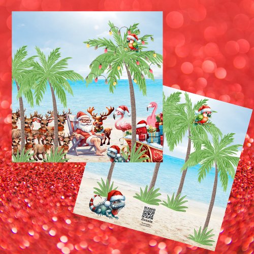 Tropical Summer Vibes Christmas In July Party Holiday Card