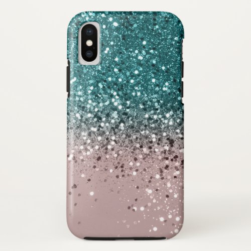 Tropical Summer Vibes Glitter 3 iPhone X Case