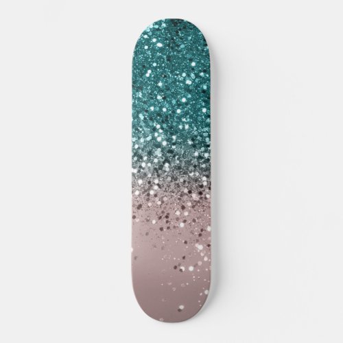 Tropical Summer Vibes Glitter 3 Skateboard