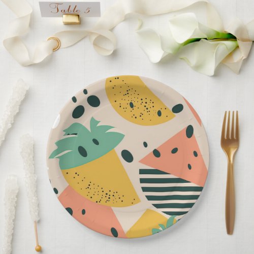 Tropical  Summer Vibes Paper Plates