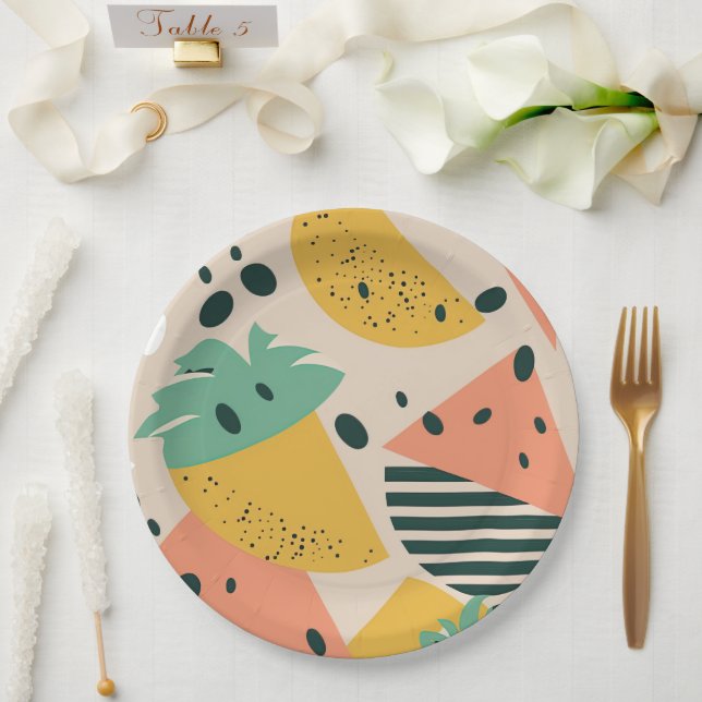 Tropical & Summer Vibes Paper Plates (Wedding)