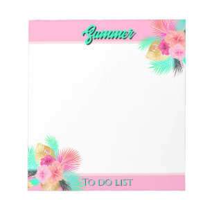 Tropical Summer Vibrant To Do List Notepad