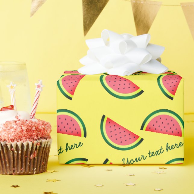 Tropical summer watermelon fruit print custom wrapping paper (Birthday Party)