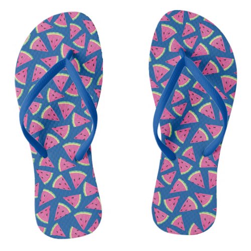 Tropical Summer Watermelon pattern Flip Flops