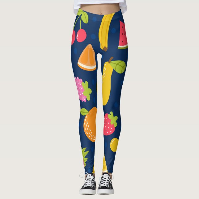  Tropical Summer Waves Beach Party Pattern    Leggings (Front)