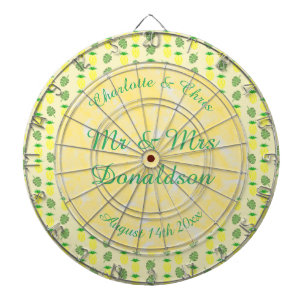 Tropical Summer Wedding Pineapple and Palm Leaves Dart Board