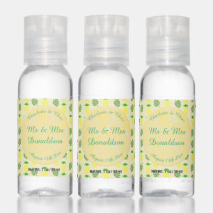 Tropical Summer Wedding Pineapple and Palm Leaves Hand Sanitizer