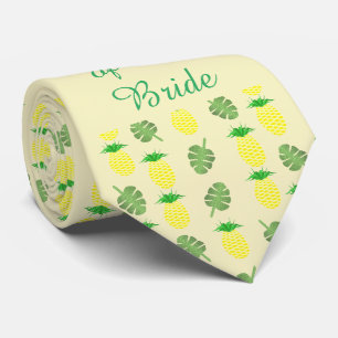 Tropical Summer Wedding Pineapple and Palm Leaves Neck Tie