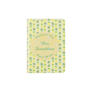 Tropical Summer Wedding Pineapple and Palm Leaves Passport Holder