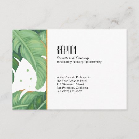 Tropical Summer Wedding Reception Card