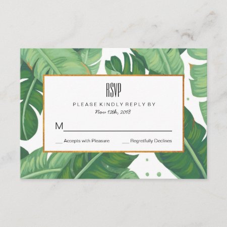 Tropical Summer Wedding Rsvp Card