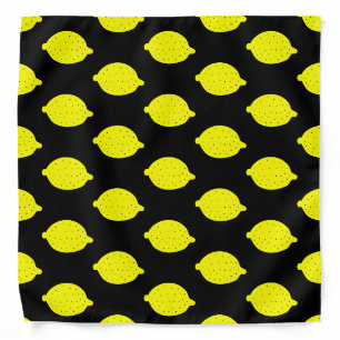 Tropical summer yellow lemon pattern bandana