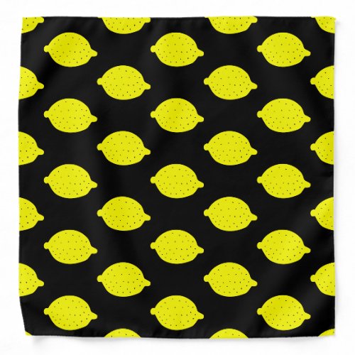 Tropical summer yellow lemon pattern bandana