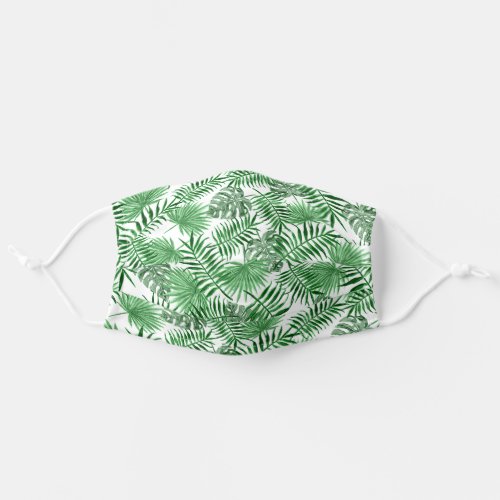 Tropical Summery Green Hawaiian Palm Tree Floral Adult Cloth Face Mask