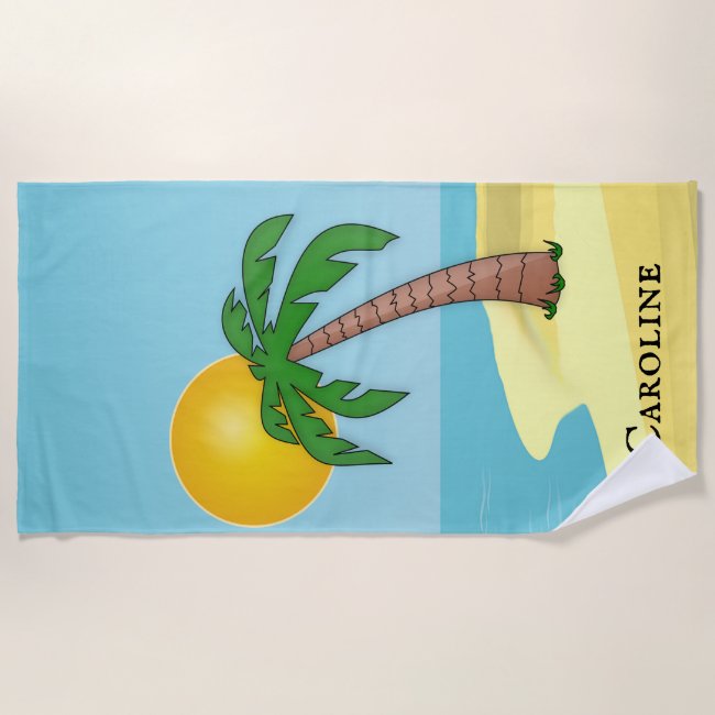 Tropical Sun Design Beach Towel