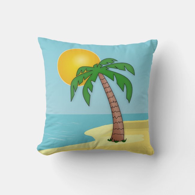 Tropical Sun Design Throw Pillow