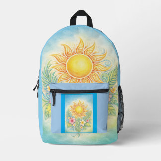 Tropical Sun with Pink Hibiscus and Plumeria Printed Backpack