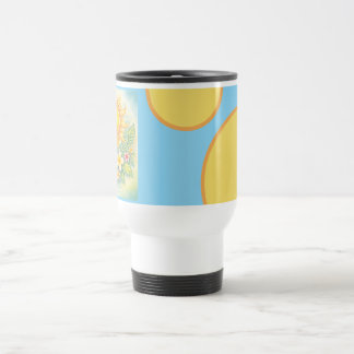 Tropical Sun with Pink Hibiscus and Plumeria Travel Mug