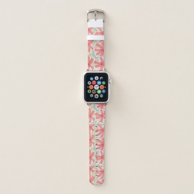 Tropical Sunburst Flowers Apple Watch Band (Front)