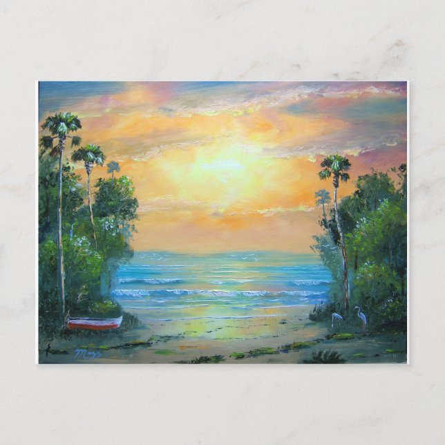 Tropical Sunny Beach Postcard (Front)