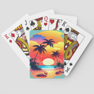 TROPICAL SUNRISE AT THE BEACH  POKER CARDS