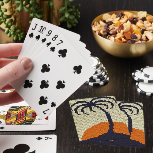 Tropical Sunrise Crochet Print Classic Poker Cards