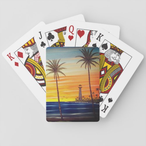 Tropical Sunrise Poker Cards