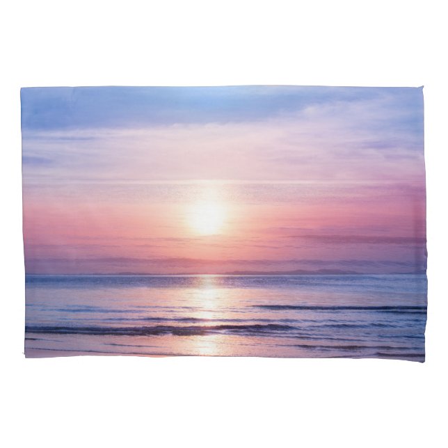 Tropical Sunrise: Sea, Sky, Serenity Pillow Case (Front)