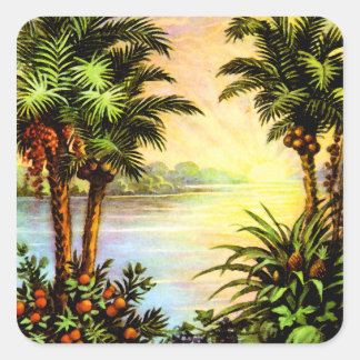 Tropical Sunrise Square Sticker